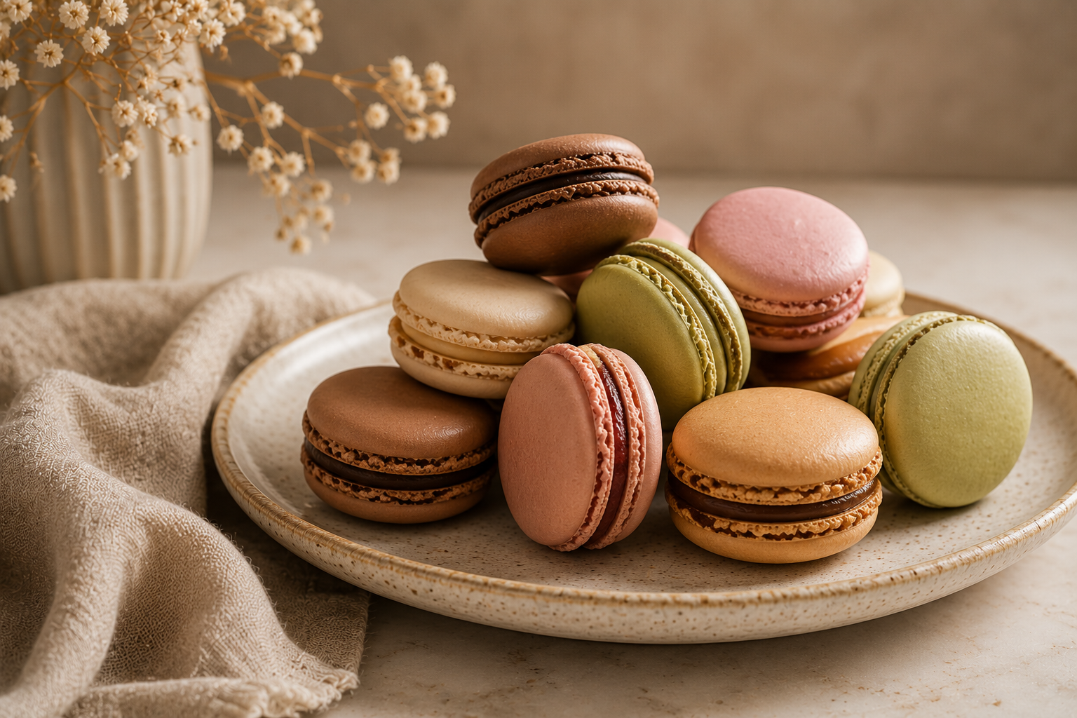 Macarons colorés